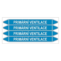 Značení potrubí, primární ventilace,4 ks, 250 × 26 mm